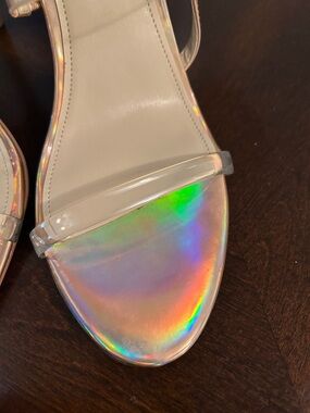 Iridescent Clear Strap Women's Sandals - White (Guess)